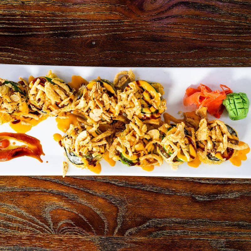 fresh sushi rolls served for lunch