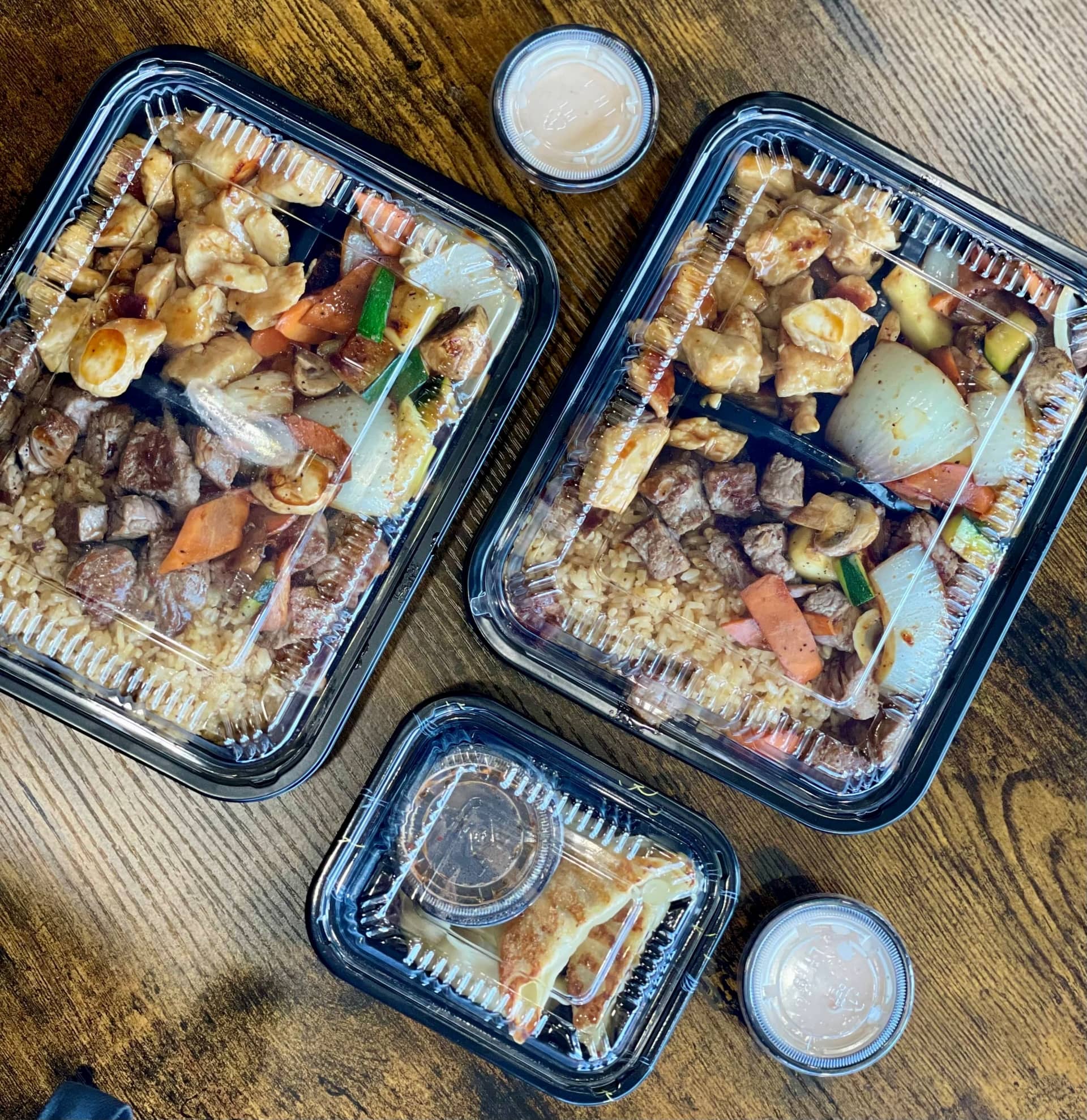 assorted sushi platter and catering dishes from Isuka